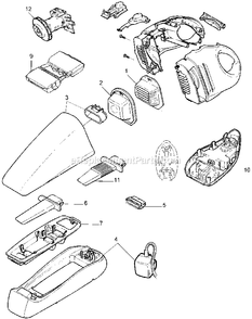 Page A Diagram and Parts List for V9650 Type 1 Black and Decker Hand Vacuum